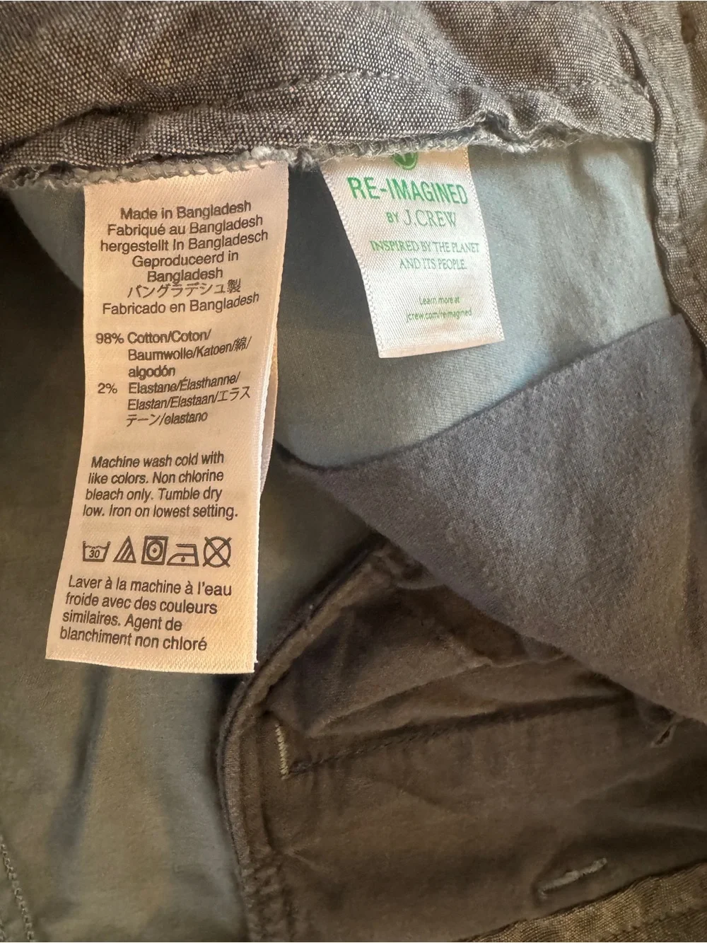 J.Crew Stretch Chino Shorts Men’s 31 Blue Cotton Blend Casual Flat Front